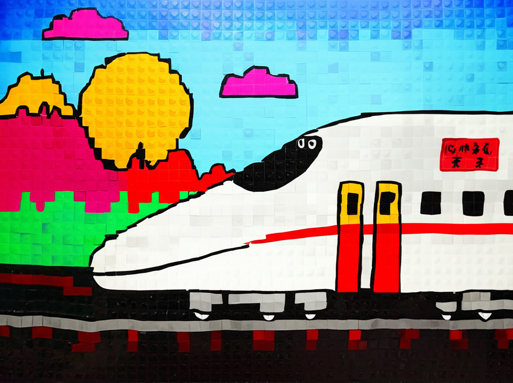 本物の子供の絵を KidsAI の AI 塗り絵アプリがピクセルアートスタイルに変換