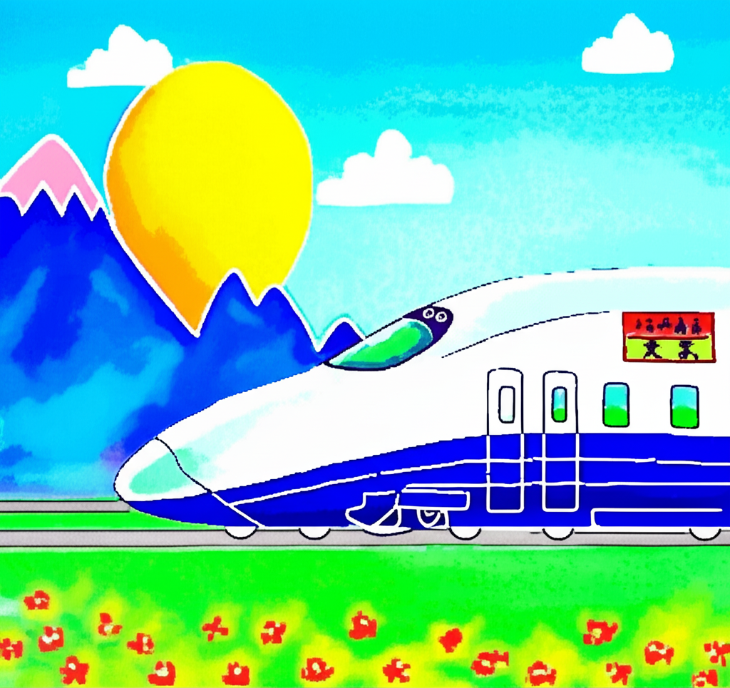 本物の子供の絵を KidsAI の AI 塗り絵アプリが水彩画スタイルに変換