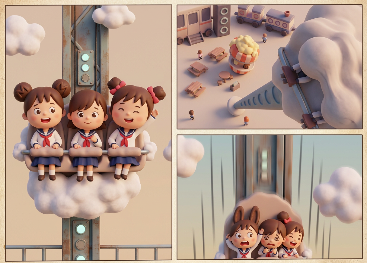 The same drawing finished by AI — 3D Render style