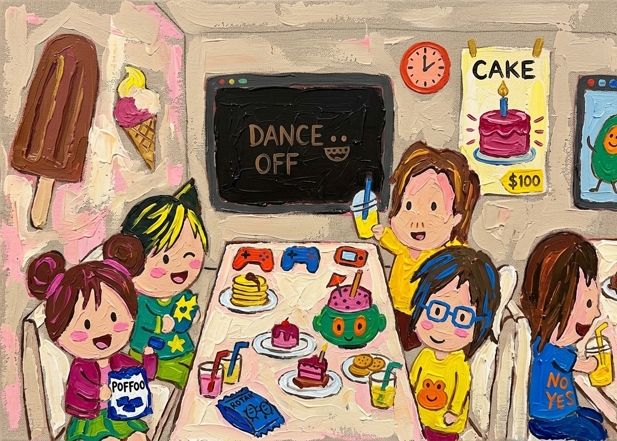 本物の子供の絵を KidsAI の AI 塗り絵アプリが厚塗りアクリルスタイルに変換