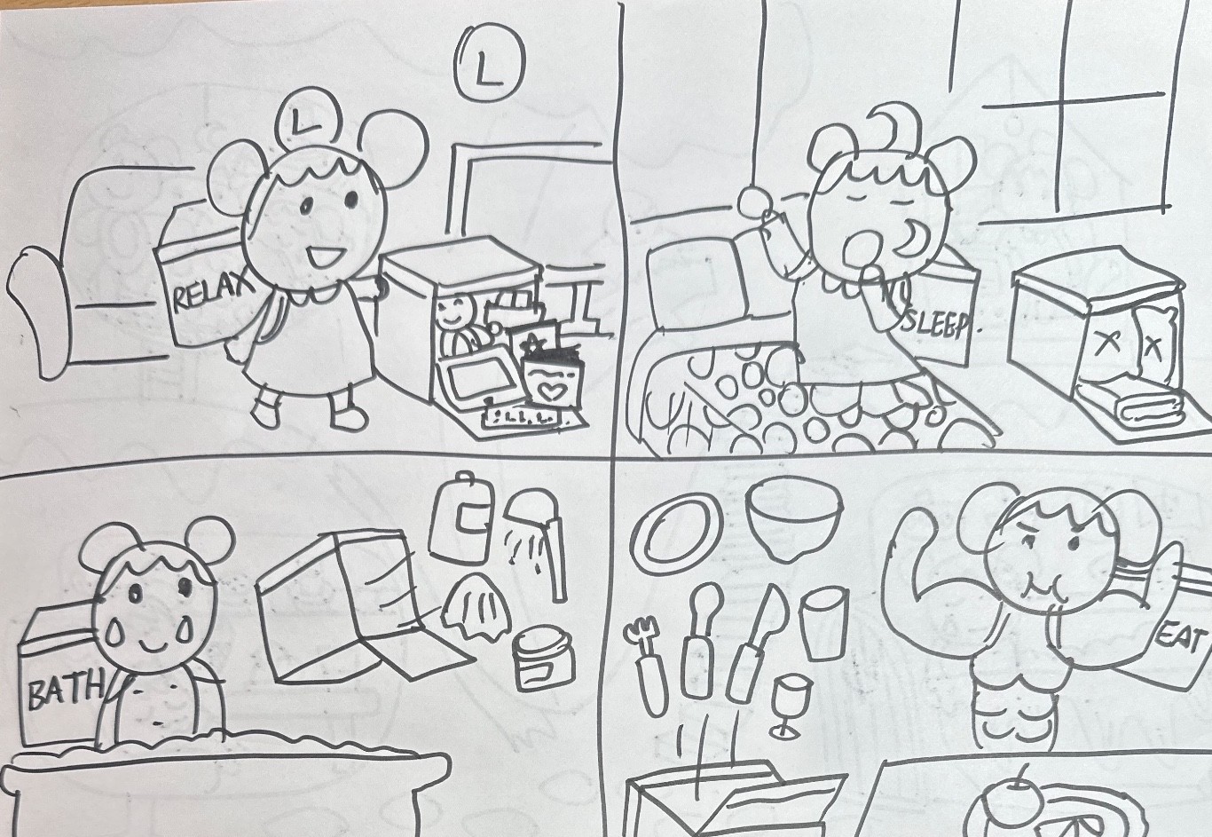 A child's pencil sketch