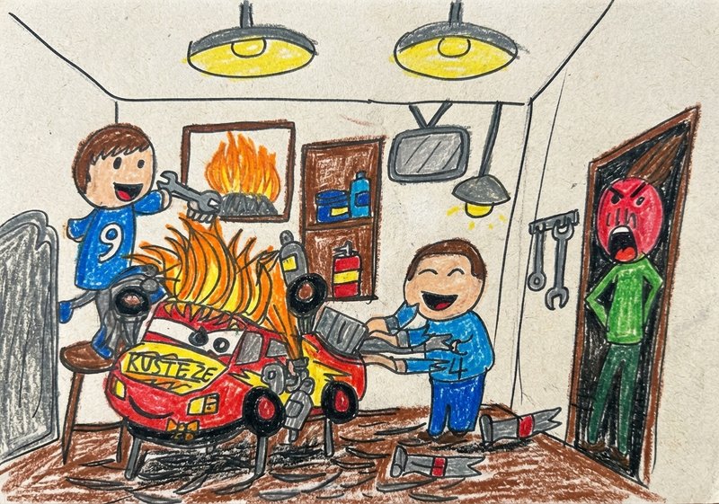 AI蜡笔风格涂色效果